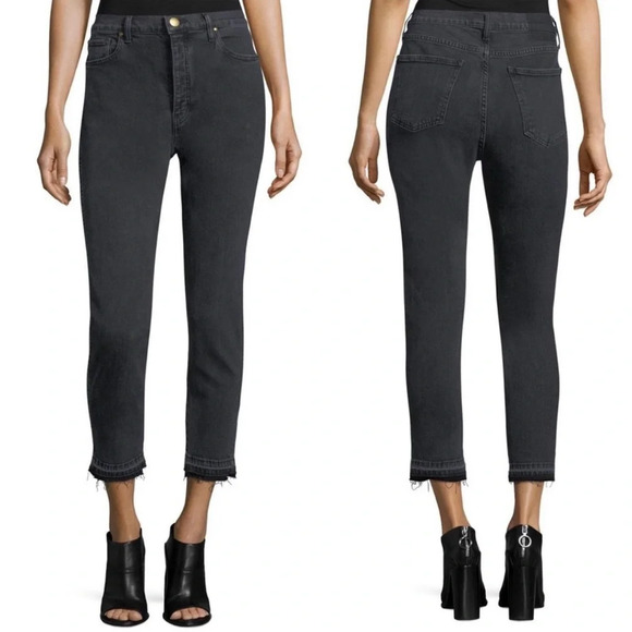 THE GREAT. The Fellow Black Jeans Womens Size 30 Raw Hem Denim Button Fly - Picture 1 of 8